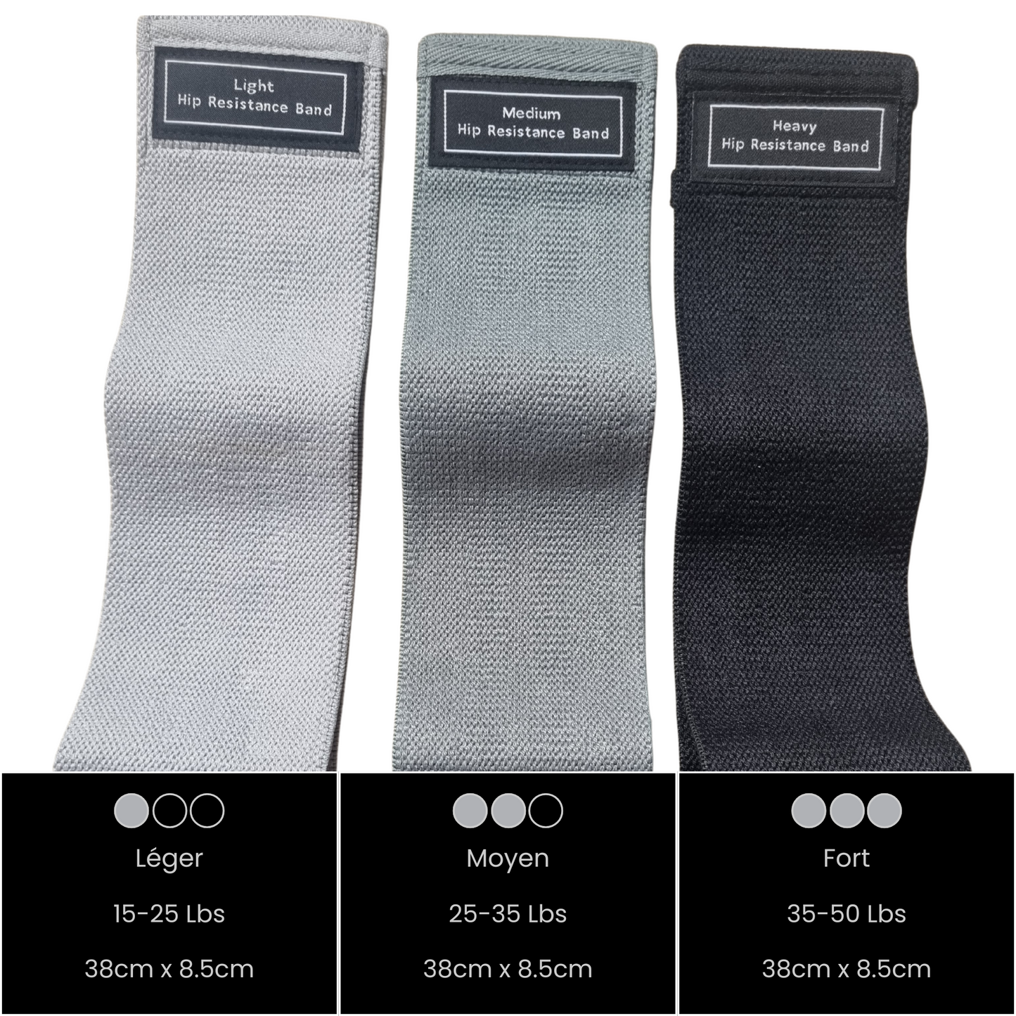 Bandes de résistance en tissus - set de 3